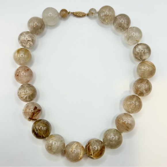 Jewelry - Vintage Rutilated Quartz Necklace with 14K Gold Clasp - Make an offer